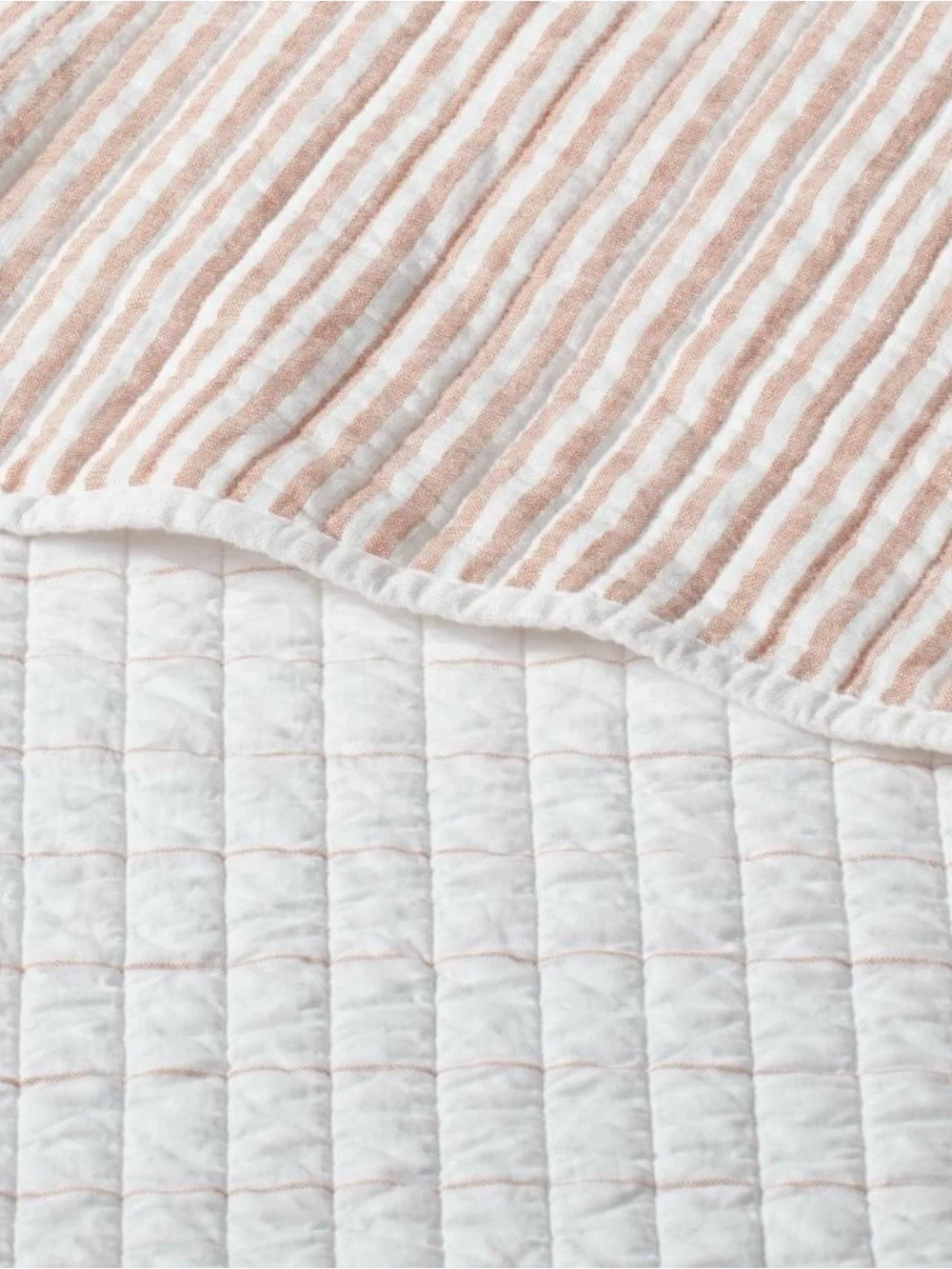 King Reversible Cotton Stripe Quilt Terracotta - Threshold New in Packaging